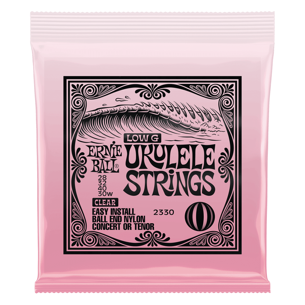 Ernie Ball - Concert/Tenor Wound Low G Nylon Ball End Ukulele Strings - Clear