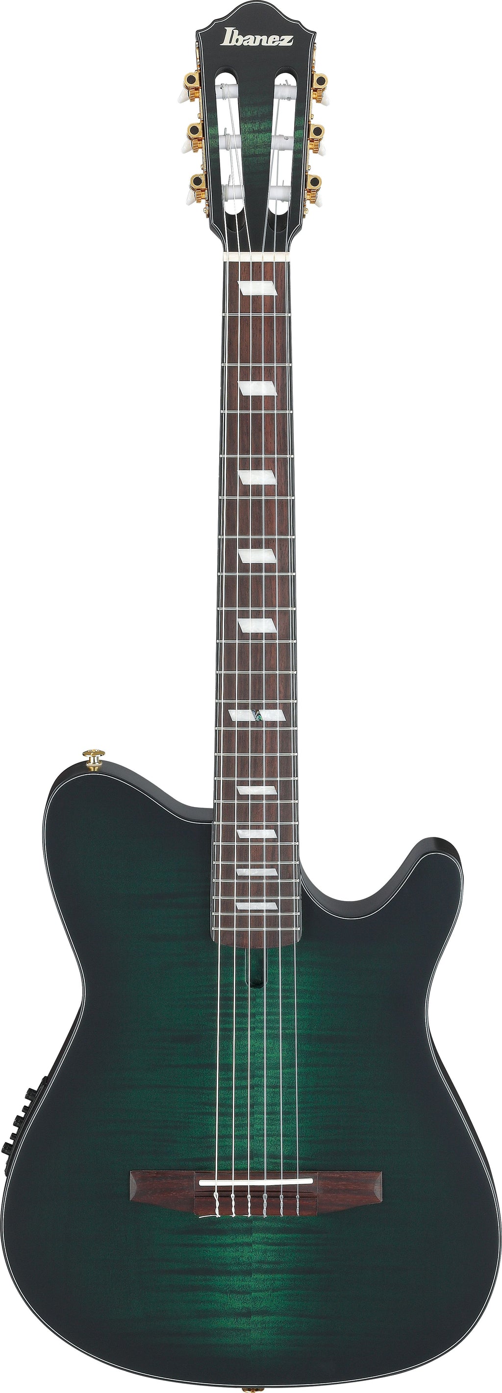 Ibanez Guitars - FRH20FMN - Thinline Nylon-string Acoustic-electric - Dark Emerald Burst Low Gloss