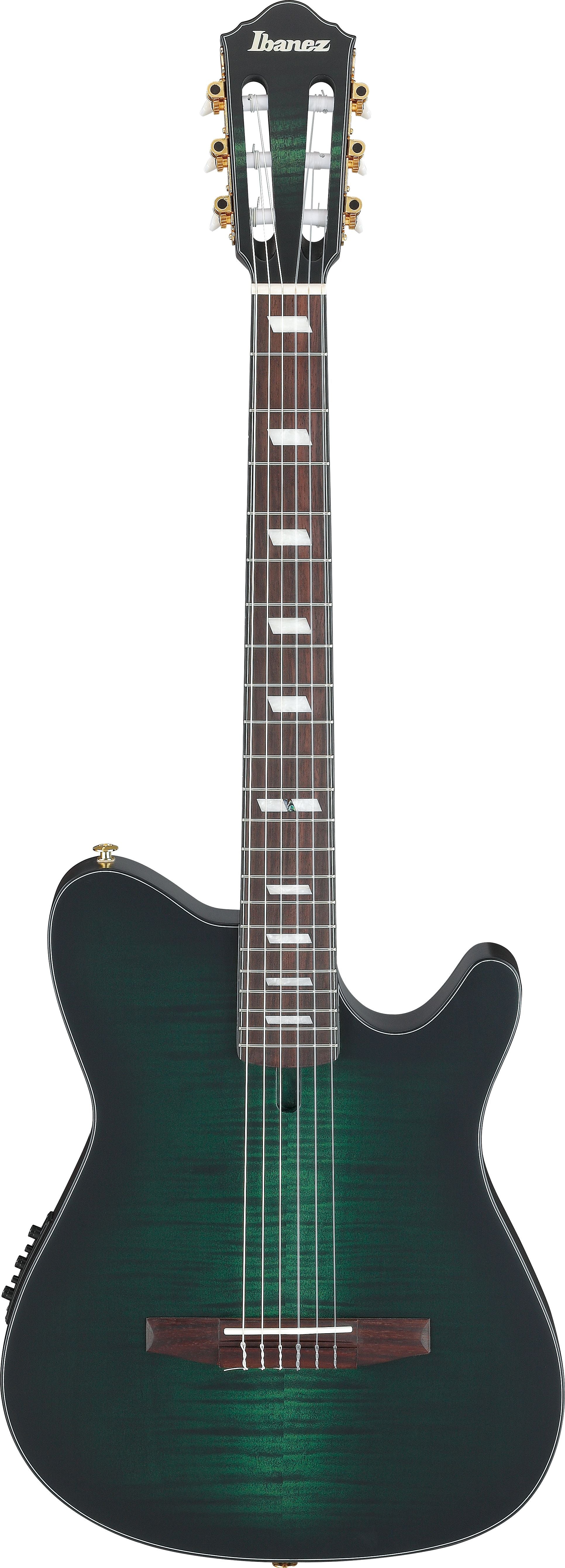 Ibanez Guitars - FRH20FMN - Thinline Nylon-string Acoustic-electric - Dark Emerald Burst Low Gloss