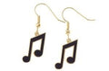 Earrings Black 8th Note