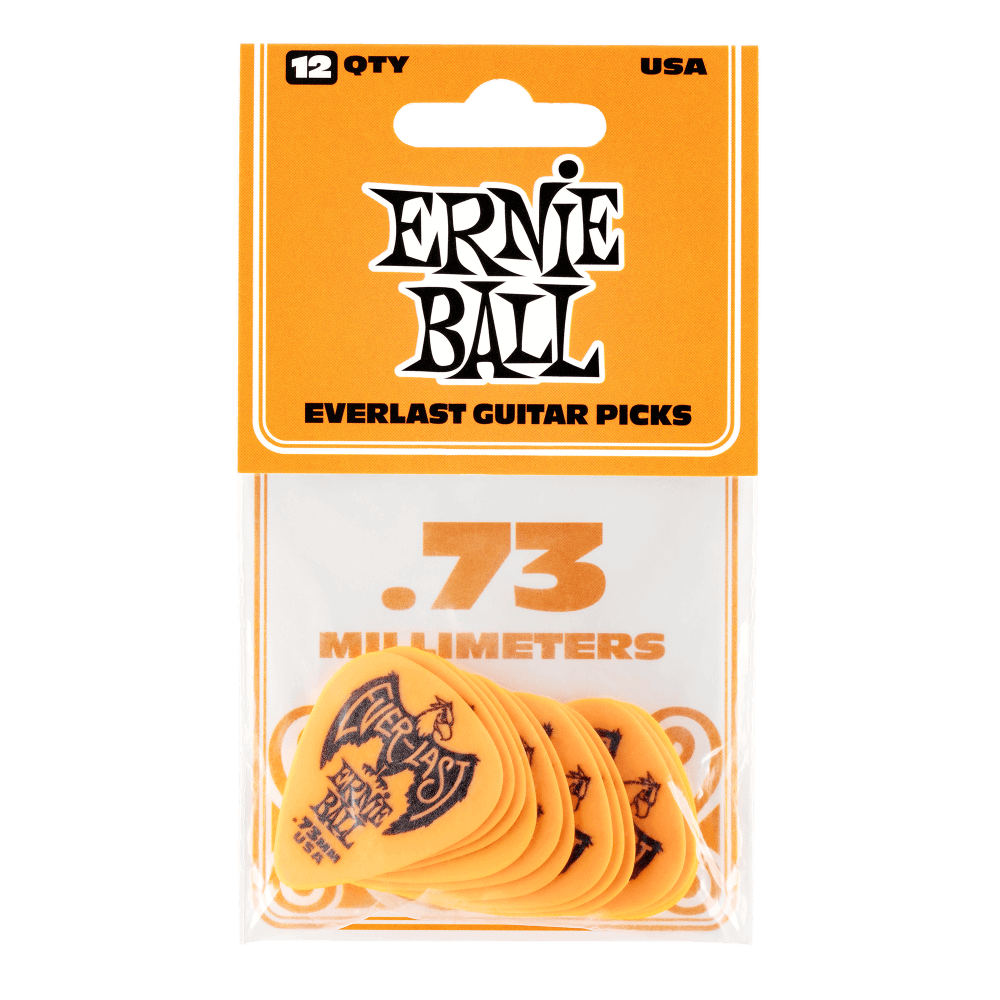 Ernie Ball - Everlast Picks - 0.73mm Orange - 12 Pack
