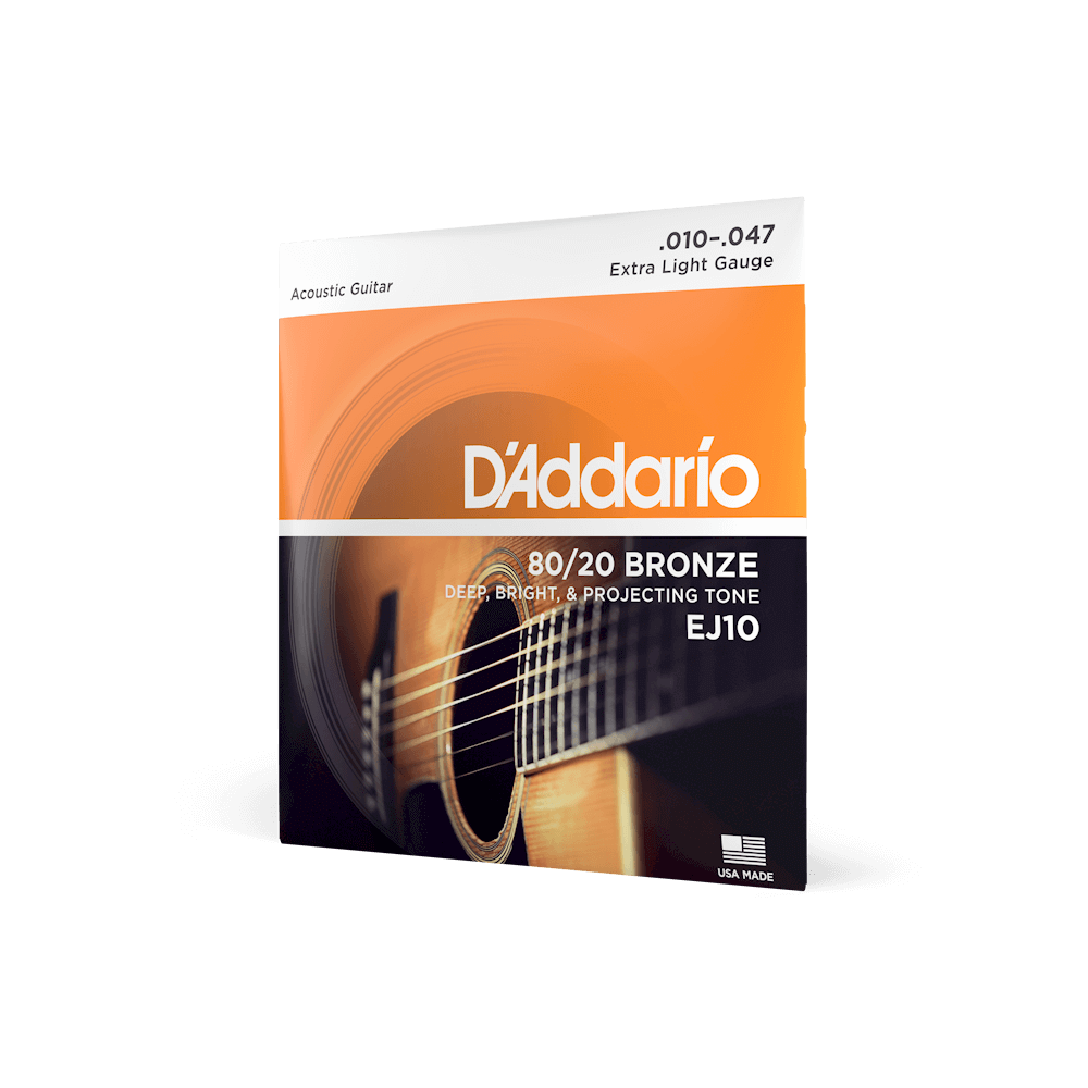 D'Addario - 10-47 Extra Light Acoustic Guitar Strings - EJ10