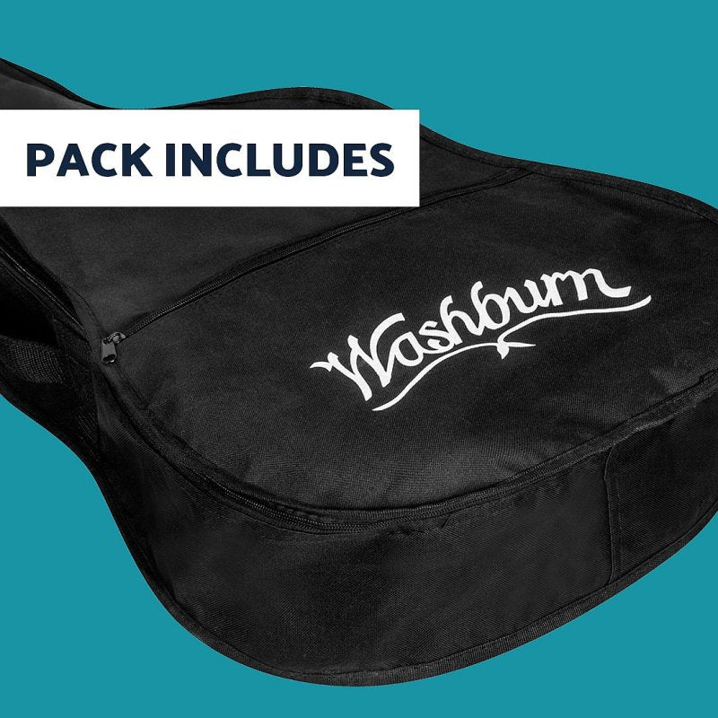 Washburn - Spruce Top Acoustic Guitar Pack With Case, Natural