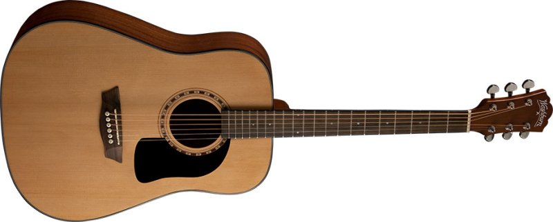 Washburn - Apprentice 5 Series Dreadnought Acoustic Guitar w/ Hard Case, Natural
