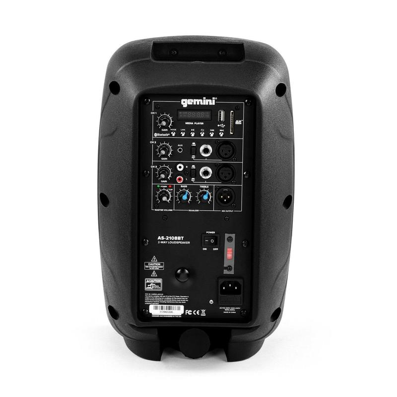 Gemini - 500 Watt Active 8” Bluetooth Loudspeaker