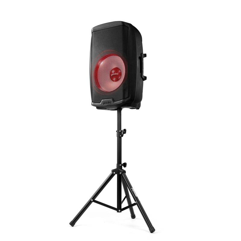 Gemini - 2000 Watt 15” Active Multi-led Bluetooth Loudspeaker With Stand