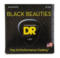 DR Handmade Strings - Black Beauties Coated Acoustic Guitar Strings, Light (12-54)