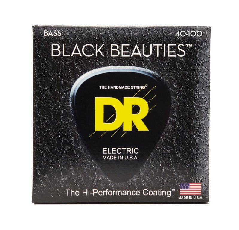 DR Handmade Strings - Black Beauties Coated Bass Strings, Light (40-100)