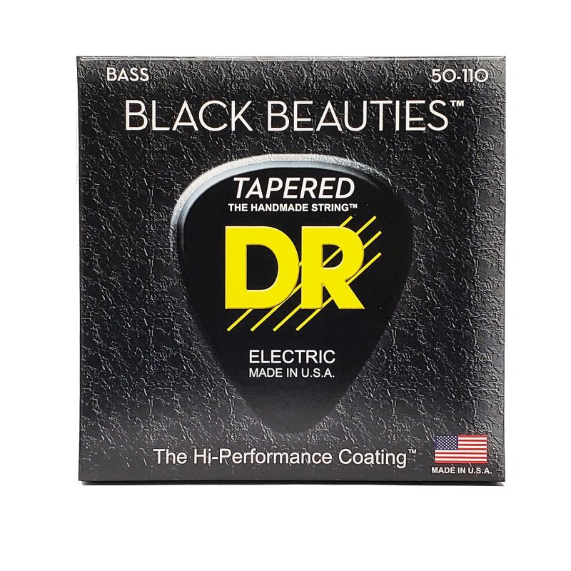 DR Handmade Strings - Black Beauties Coated Bass Strings, Taper Heavy (50-110)