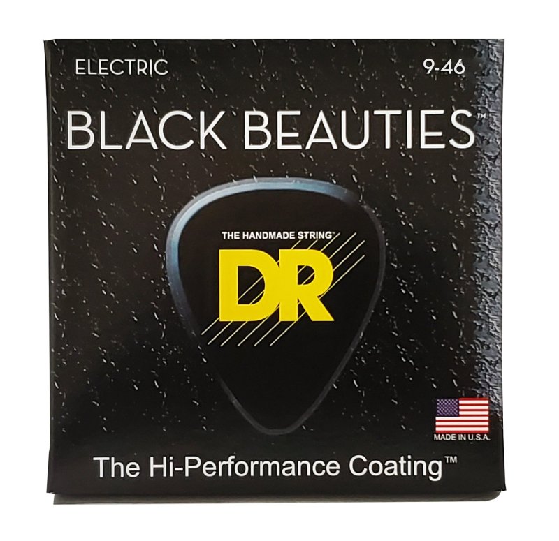 DR Handmade Strings - Black Beauties Coated Electric Guitar Strings, Light - Heavy (9-46)