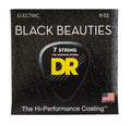 DR Handmade Strings - Black Beauties Coated 7-String Electric Guitar Strings, Light (9-52)
