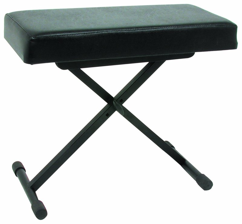 Quik Lok - Height Adjustable Small Bench with Thick Cushion, Black