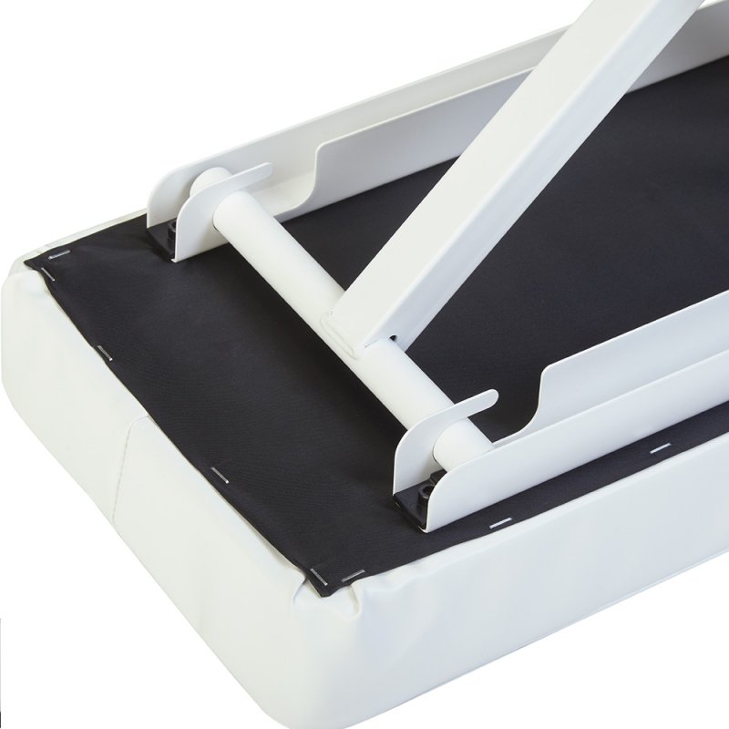 Quik Lok - Height Adjustable Small Bench with Thick Cushion, White