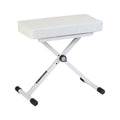 Quik Lok - Height Adjustable Small Bench with Thick Cushion, White