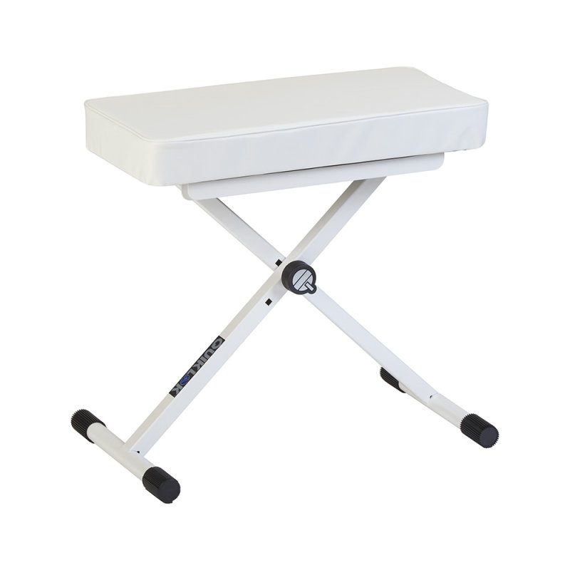 Quik Lok - Height Adjustable Small Bench with Thick Cushion, White