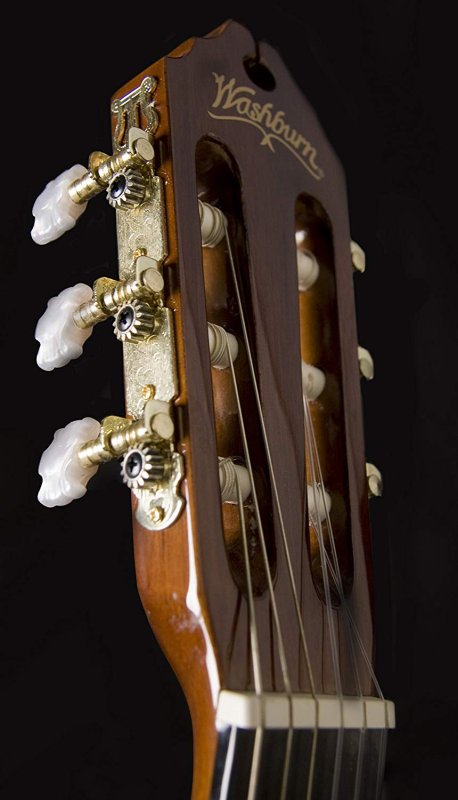 Washburn - Nylon-string Classical Acoustic Guitar with Spruce Top, Catalpa Back and Sides, Mahogany Neck
