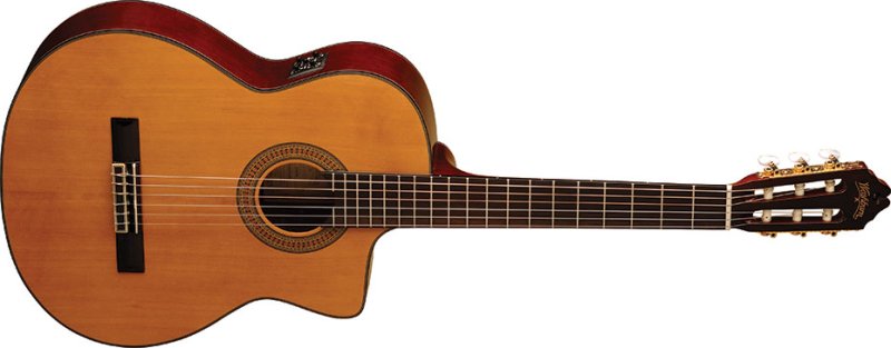 Washburn - 6-string Acoustic Nylon-string Classical Guitar with Solid Spruce Top, Mahogany Back and Sides - Nat