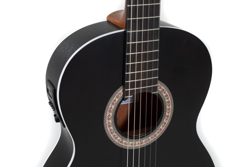 Manuel Rodriguez Guitars - Caballero Principio 4/4 Solid Spruce Acoustic / Electric Guitar, Black