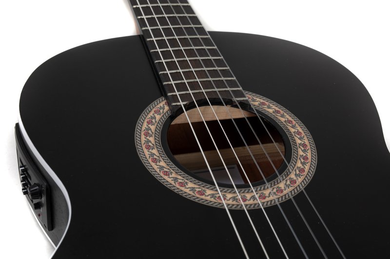 Manuel Rodriguez Guitars - Caballero Principio 4/4 Solid Spruce Acoustic / Electric Guitar, Black