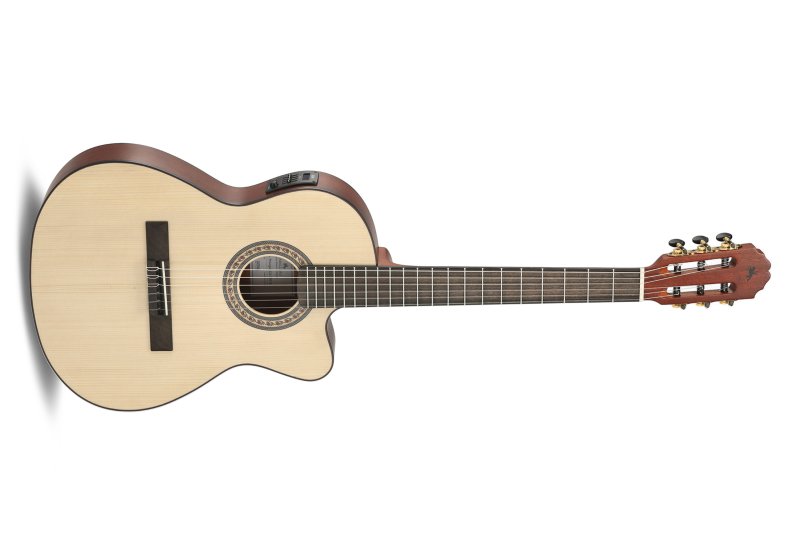 Manuel Rodriguez Guitars - Caballero by MR Principio Series Stage Slim Body Electric / Acoustic Guitar, Natural