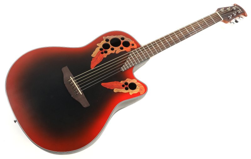 Ovation - Celebrity Elite Mid-Depth Acoustic-Electric Guitar, Reverse Red Burst