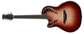 Ovation - Celebrity Elite Exotic Left-Handed Acoustic / Electric Guitar, Quilt Maple Ruby Red / Natural Burst