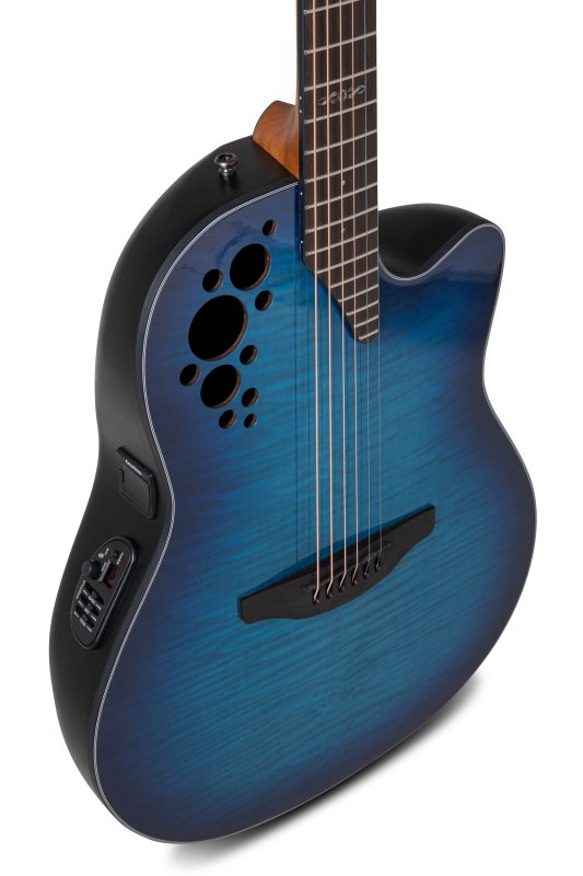 Ovation - Celebrity Elite Plus Acoustic / Electric Guitar, Blue Flame