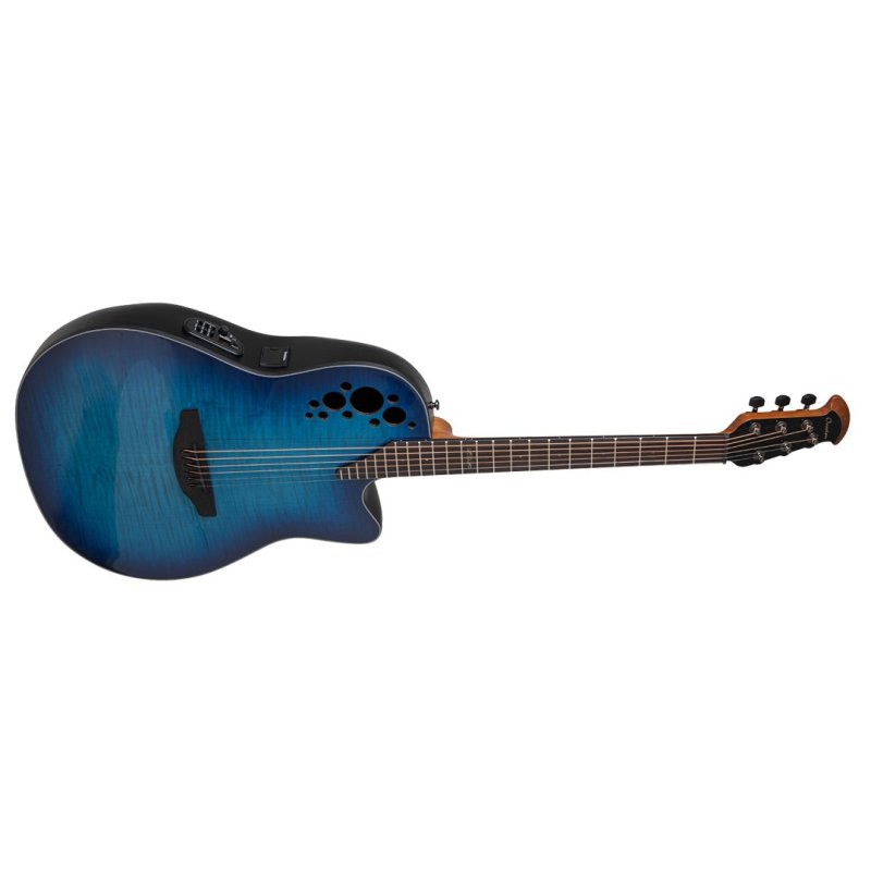 Ovation - Celebrity Elite Plus Acoustic / Electric Guitar, Blue Flame