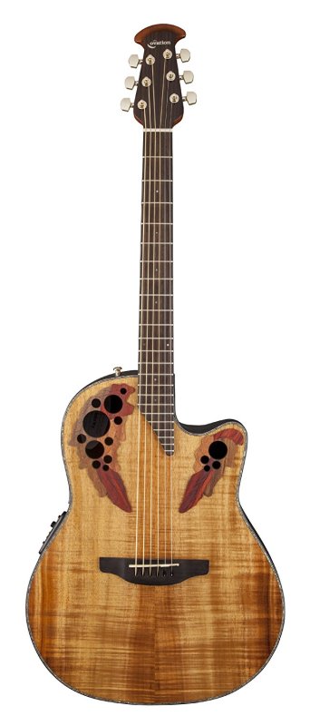 Ovation - Celebrity Elite Plus Mid-Depth Cutaway, Figured Koa