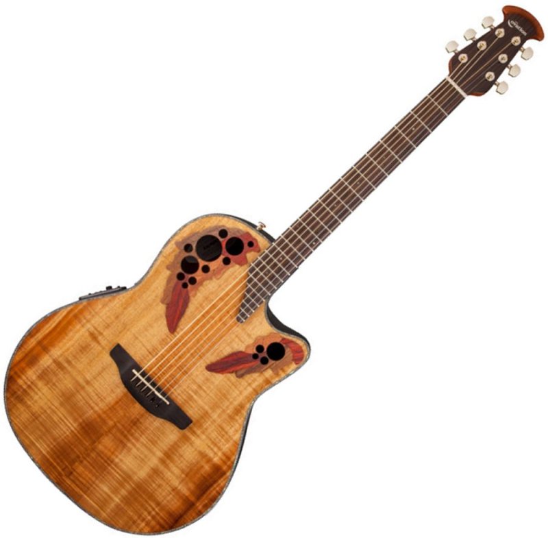 Ovation - Celebrity Elite Plus Mid-Depth Cutaway, Figured Koa