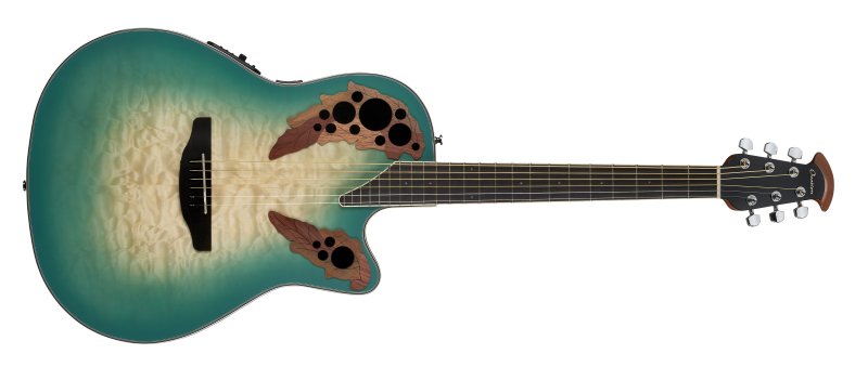 Ovation - Celebrity Elite Exotic Quilt Maple Acoustic / Electric Guitar, Mint Burst / Natural