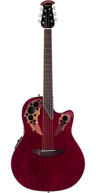 Ovation - Celebrity Elite Super Shallow Acoustic-Electric Guitar Ruby Red