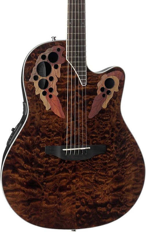 Ovation - Celebrity Elite Plus Super Shallow Acoustic-Electric Guitar, Tiger Eye
