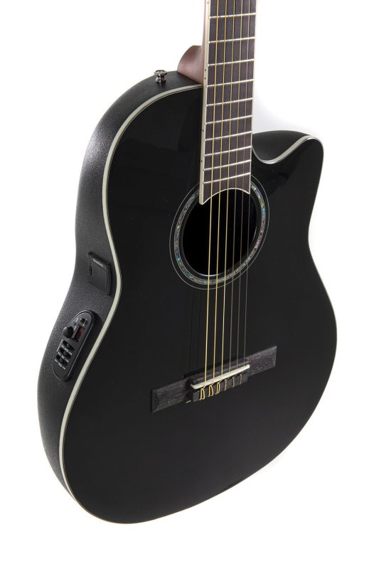 Ovation - Mid-depth Classical Acoustic / Electric Guitar, Black