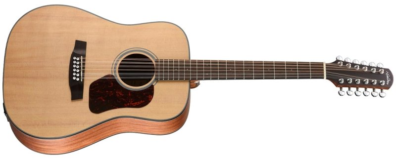 Walden Guitars - Natura 500 12-String Dreadnought Acoustic / Electric Guitar With Gig Bag, Open Pore Satin