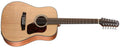 Walden Guitars - Natura 500 12-String Dreadnought Acoustic / Electric Guitar With Gig Bag, Open Pore Satin