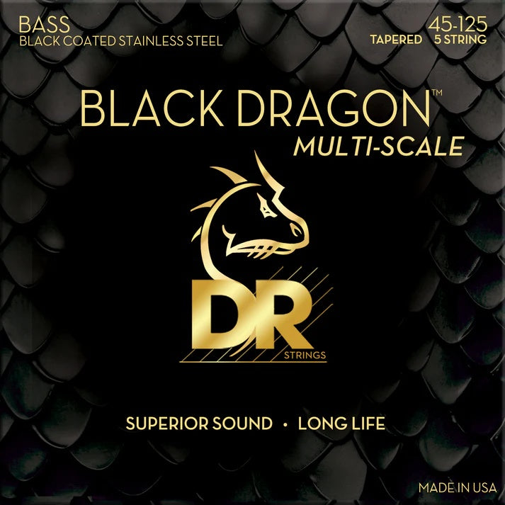 DR Handmade Strings - Black Dragon Bass String, Medium 5-String 45-125