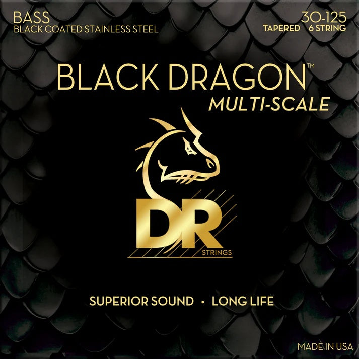 DR Handmade Strings - Black Dragon Bass String, 6-String Medium 30-125