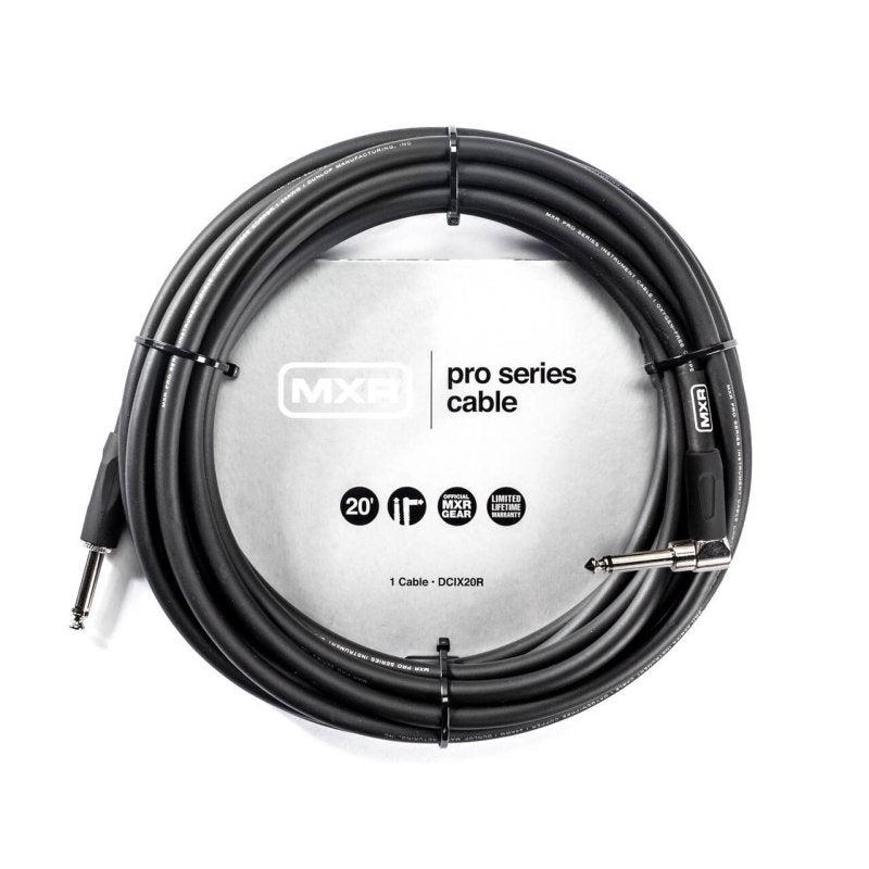 Dunlop - MXR 20ft Pro Series Instrument Cable, Right Angle To Straight