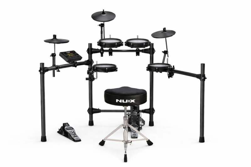 NUX - All Mesh Head Digital Drum Kit with Motorcycle Style Drum Throne