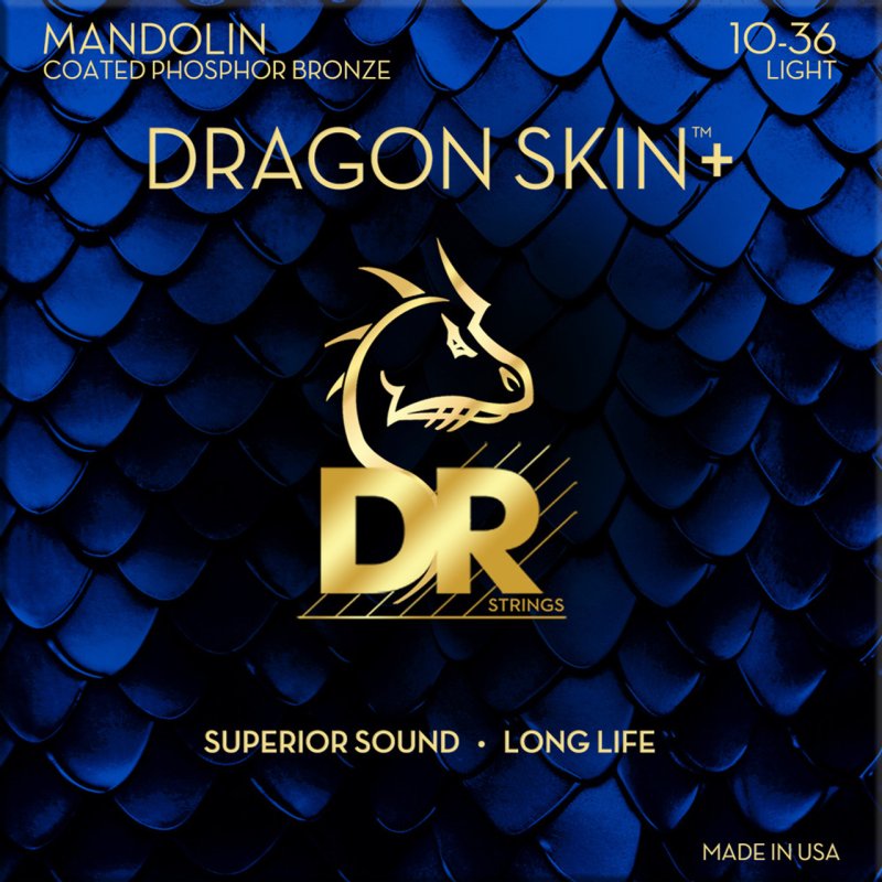 DR Handmade Strings - DRAGON SKIN+ Coated Phosphor Bronze Mandolin Strings, Light (10-36)