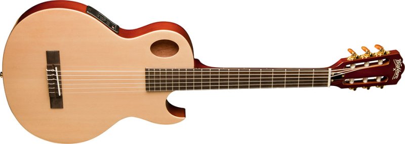 Washburn - Nylon-string Acoustic-electric Guitar with Mahogany Back/Sides, Solid Spruce Top - Natural