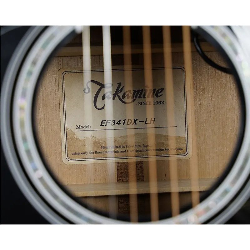 Takamine - Left-Handed Dreadnought Acoustic Electric Guitar With Case, Black