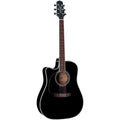 Takamine - Pro Series Dreadnought Acoustic Electric Guitar, Black, Left Handed with Case