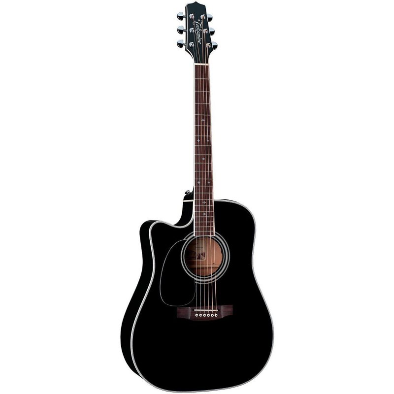 Takamine - Pro Series Dreadnought Acoustic Electric Guitar, Black, Left Handed with Case