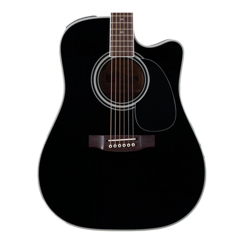 Takamine - Pro Series Dreadnought Acoustic Electric Guitar With Case, Black
