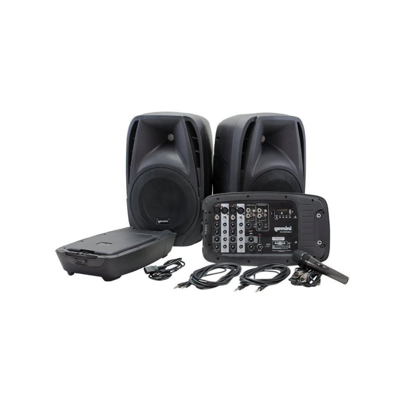 Gemini - Dual 10" Passive Speakers With Detachable Powered Mixer