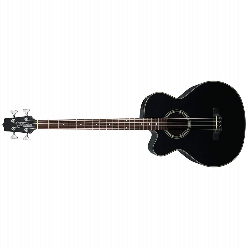 Takamine - 4-String Acoustic-Electric Bass Guitar Left-Handed Acoustic Bass, Black
