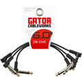 Gator - 6" Composer Flat Patch Cable with Right-Angle 1/4" Male Connectors (3-Pack)