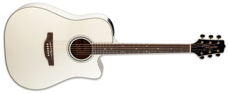 Takamine - G Series Steel String Dreadnought Acoustic / Electric Guitar, Pearl White